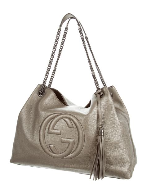 gucci soho silver bag|Gucci soho shoulder bag large.